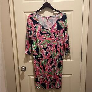 Lilly Pulitzer Pink and Green Patterned Dress